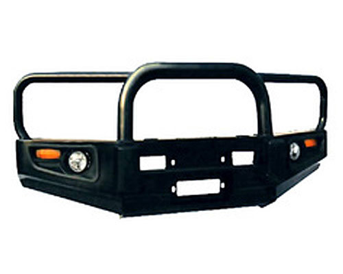 Бампер POWERFUL передний, стальной Toyota FJ100 98-03гг. (черные дуги)
