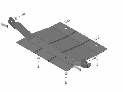 Защита картера КПП Mitsubishi L200 2006-2013 Mitsubishi Pajero Sport II 2008- V=2,5, 3,0, 3,2 (сталь 2 мм)