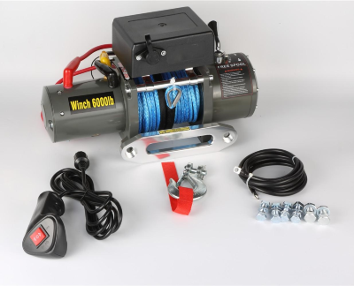 Лебедка автомобильная Electric Winch SC60WX 6000 LBS (12V) (с синтетическим тросом и радиоуправлением)