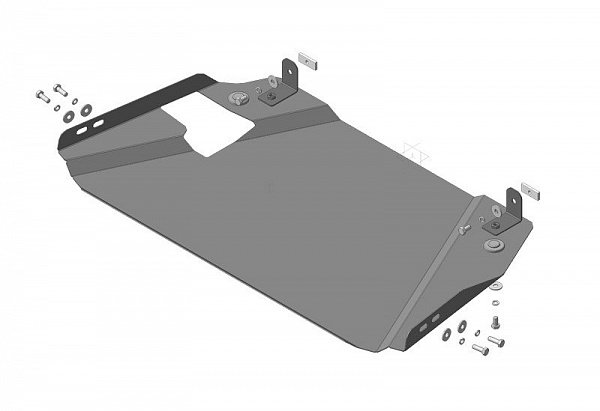 Защита картера РК Mitsubishi L200 2006-2013 Mitsubishi Pajero Sport II 2008- V=2,5, 3,0, 3,2 (сталь 2 мм)