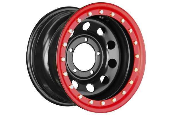 Диск усиленный стальной Off-Road Weels для УАЗ 5x139,7 8xR15 d110 ET-24 с псевдо бедлоком (красный)