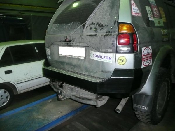 Силовой задний бампер на Pajero Sport