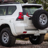 Калитка STC в задний штатный бампер с квадратом под фаркоп для Toyota Land Cruiser Prado 150