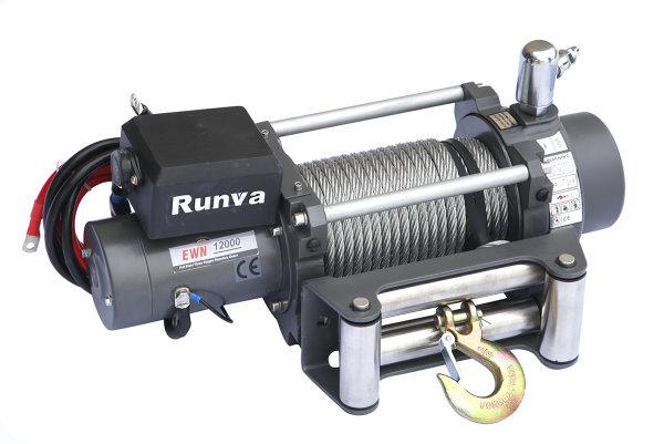 Лебёдка электрическая индустриальная Runva EWN12000U24V (c пневмороспуском, 24 вольта)