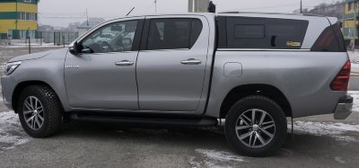 Кунг стальной для Toyota Hilux REVO (2015+) TL1 сдвижные форточки на боковых окнах