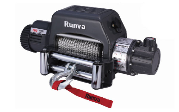 Лебёдка электрическая 12V Runva 12000lbs 5700кг (синтетический трос)