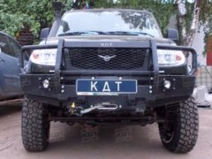 Силовой передний бампер со съемным кенгурином KDT для Уаз Патриот
