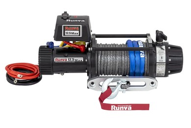 Лебёдка Runva 12V 12500 lbs 5720 кг (влагозащищенная) синтетический трос