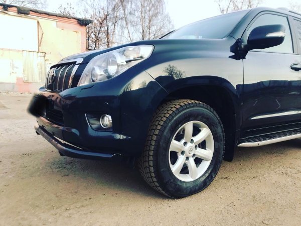 Силовая защита бампера для Toyota Land Cruiser Prado нержавейка в интернет магазине апекс124.рф