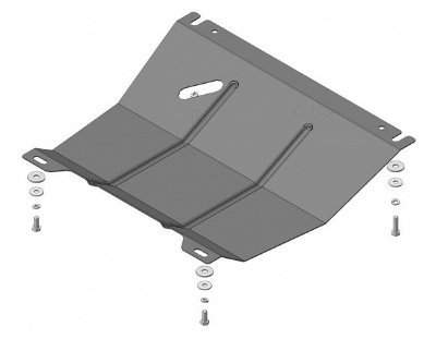 Защита картера двигателя, ПДФ Mitsubishi L200 2006-2013 Mitsubishi Pajero Sport II 2008- V=2,5, 3,0, 3,2 (сталь 2 мм)